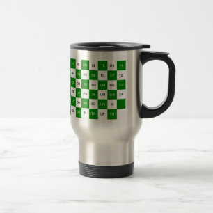 Two Letter Words  Green and white US version Travel Mug