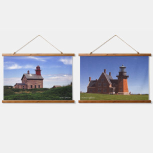Two Lights of Block island Hanging Tapestry