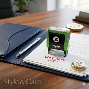 Two Line DUPLICATE COPY Personalised Self-inking Stamp