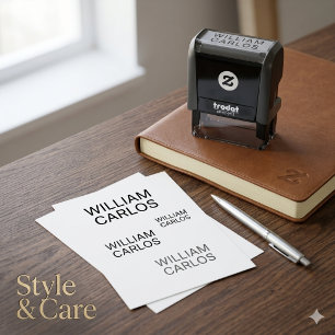 Two Line Full Name Personalised Self Inking Stamp