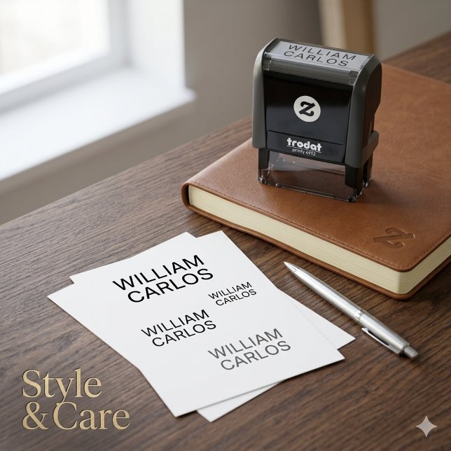 Two Line Full Name Personalised Self Inking Stamp (Two Line Full Name Personalized Self Inking Stamp)