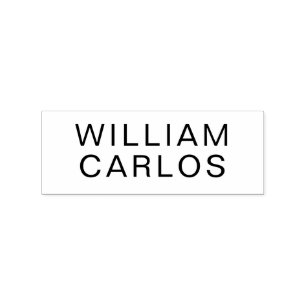 Two Line Full Name Personalized Wood Art Rubber Stamp