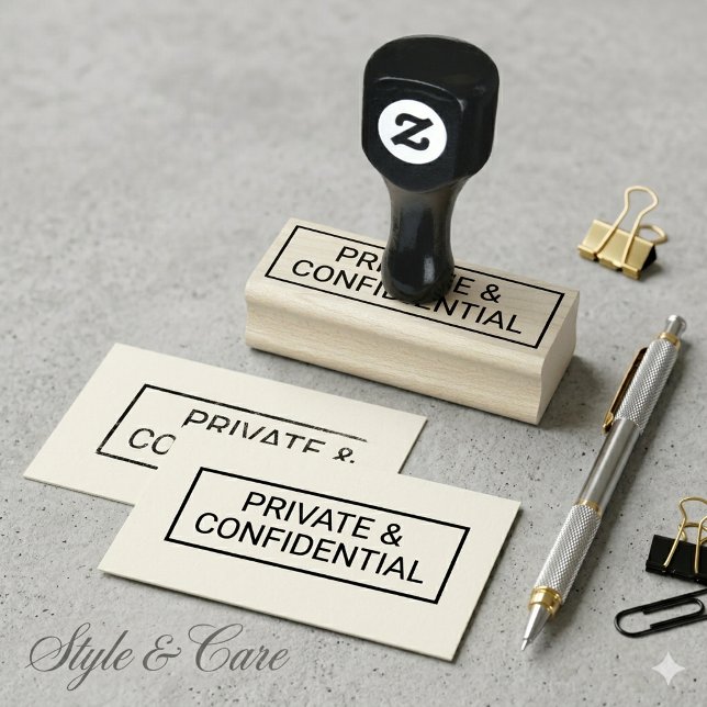 Two Line PRIVATE & CONFIDENTIAL Personalised Rubber Stamp (Two Line PRIVATE & CONFIDENTIAL Personalized Rubber Stamp)