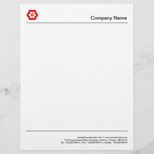 Two Lines Custom Letterhead (Front)