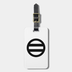 Two lines, encircled luggage tag