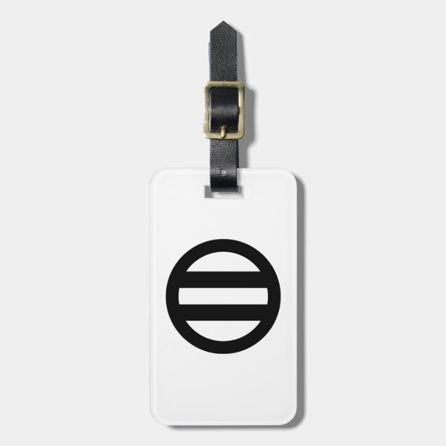 Two lines, encircled luggage tag (Front Vertical)