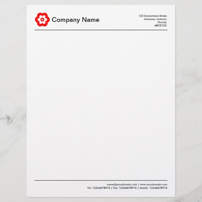 Two Lines v2 Custom Letterhead (Front)