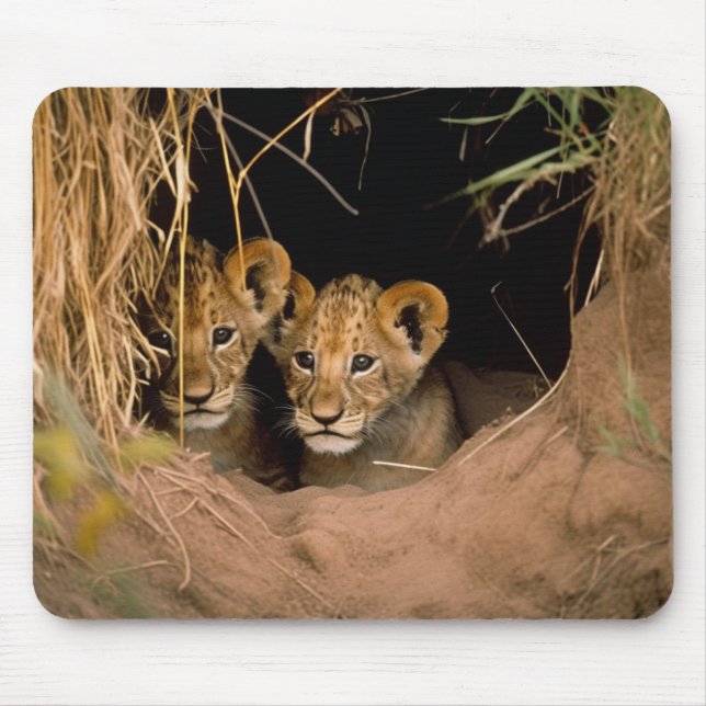 Two Lion Cubs Mouse Mat (Front)