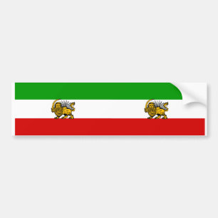 TWO Lion & Sun Iran Flags Bumper Sticker