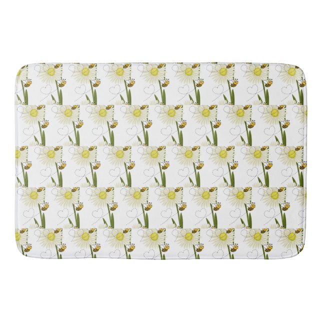 Two little and cute bees bath mat (Front)