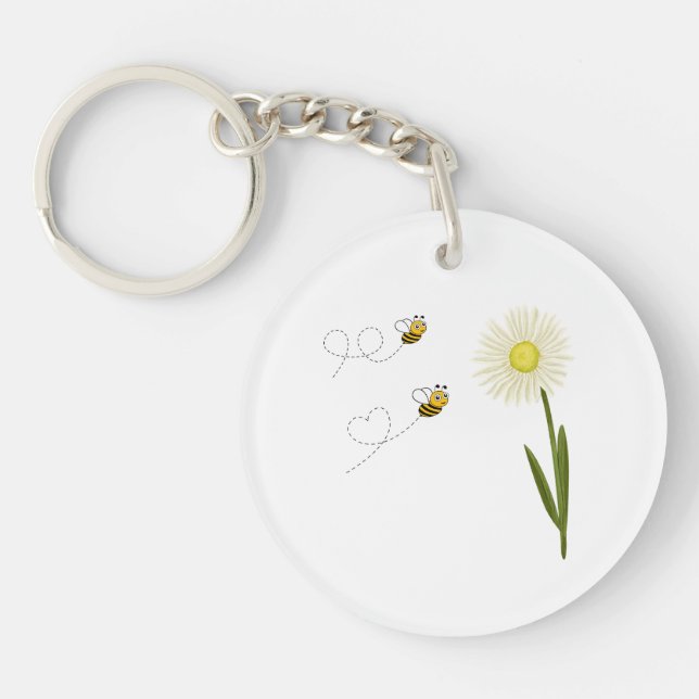 Two little and cute bees key ring (Front)