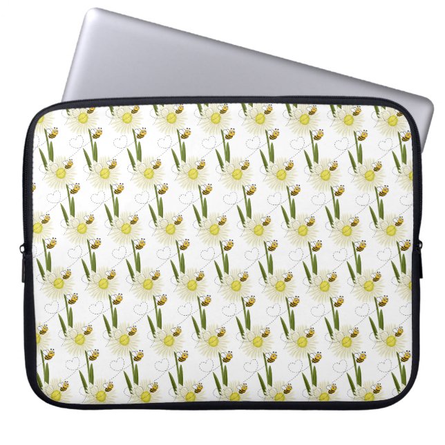 Two little and cute bees laptop sleeve (Front)