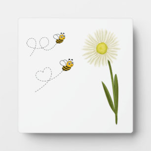 Two little and cute bees plaque