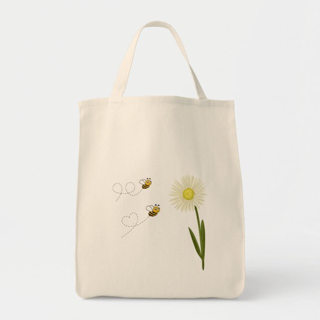 Two little and cute bees tote bag (Front)