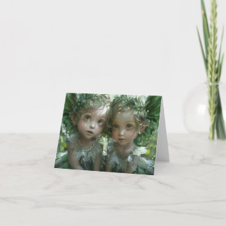 Two Little Angels Digital Art Card