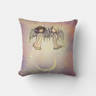 Two Little Angels on a Twinkling Night Art Cushion