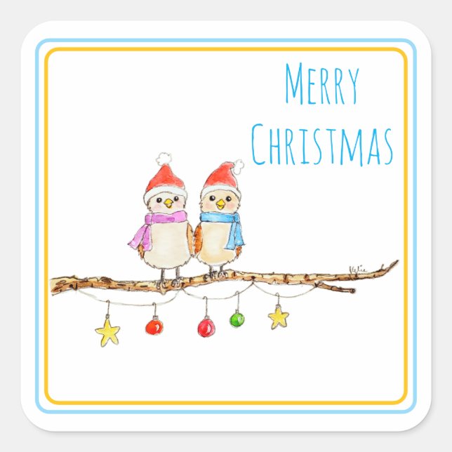 Two Little Birds  Square Sticker (Front)