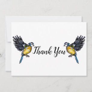 Two Little Blue Birds Thank You Card