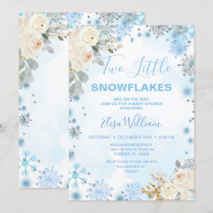 Two little Blue Snowflakes are on the way  Invitation