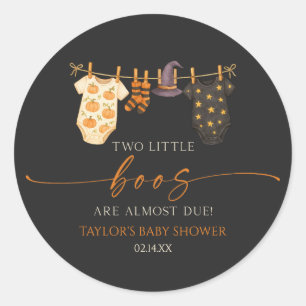 Two Little Boos Are Almost Due! Baby Shower Classic Round Sticker