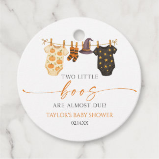 Two Little Boos Are Almost Due! Baby Shower Favour Tags