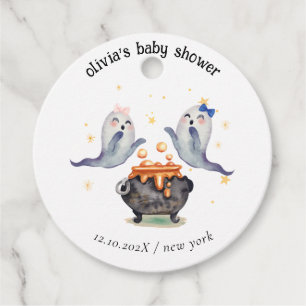 Two Little Boos Ghost Halloween Twins Baby Shower Favour Tags
