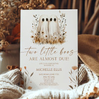 Two Little Boos Ghost Wildflower Twins Baby Shower