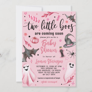 Two Little Boos Halloween Baby Shower  Invitation
