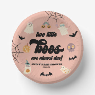 Two Little Boos Twins Halloween Baby Shower Paper Plate