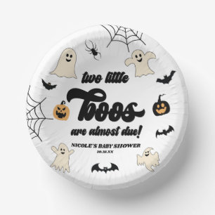 Two Little Boos Twins Halloween Baby Shower Paper Plate