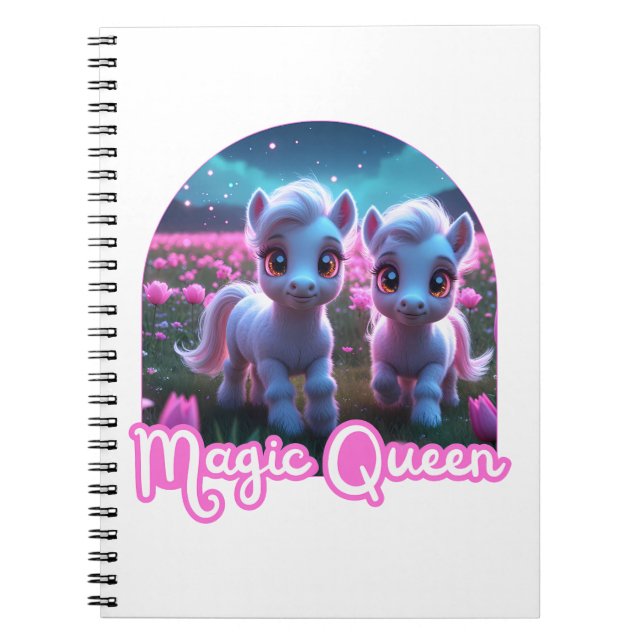 Two little cute ponies — Magic Queen Notebook (Front)
