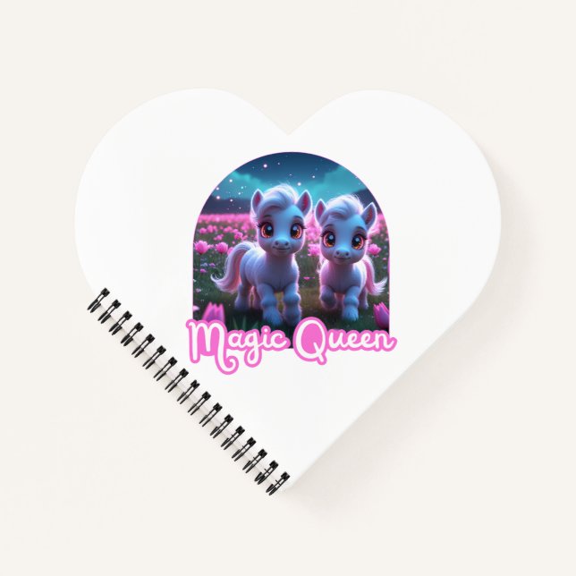 Two little cute ponies — Magic Queen Notebook (Front)