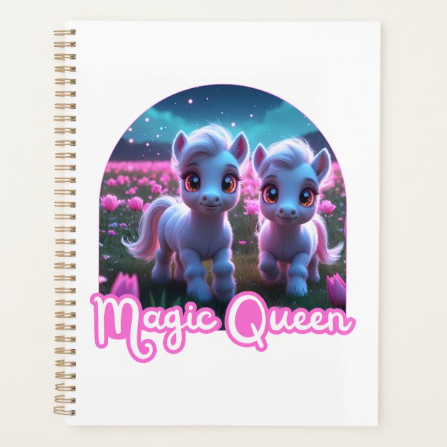 Two little cute ponies — Magic Queen Planner (Front)