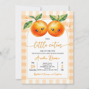 Two Little Cuties are on the Way Invitation Orange