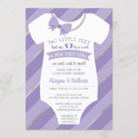 Two Little Feet Baby Shower Invitation