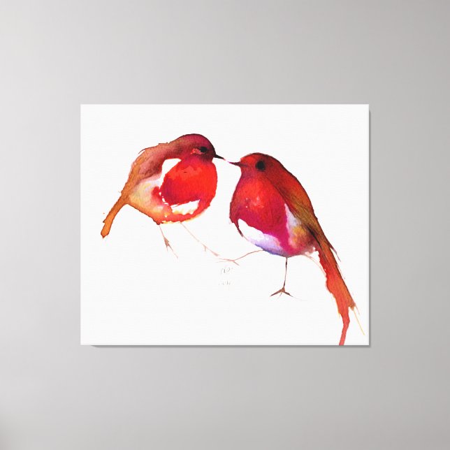Two Little Ink Birds 2014 Canvas Print (Front)