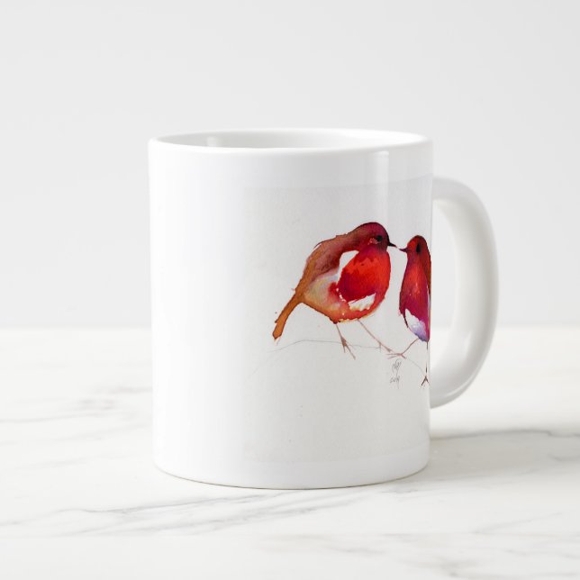 Two Little Ink Birds 2014 Large Coffee Mug (Front Right)