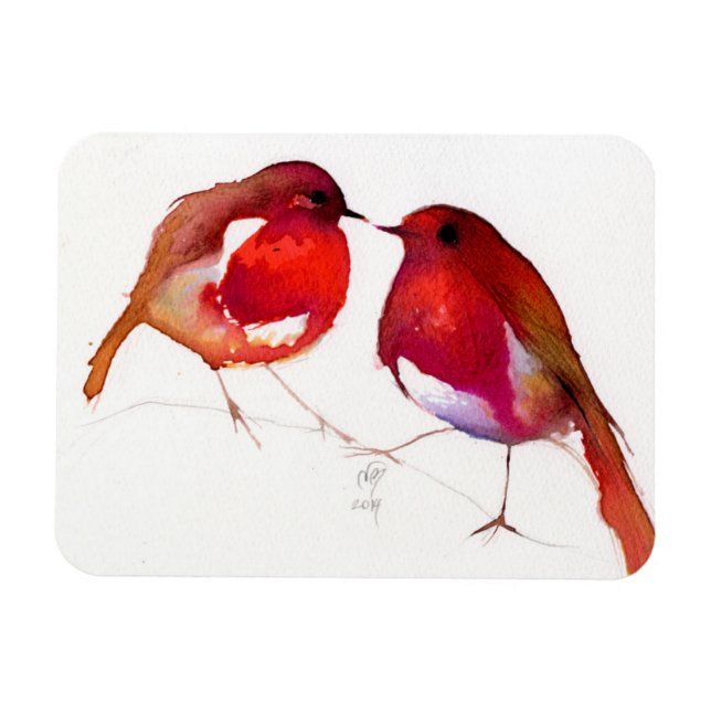 Two Little Ink Birds 2014 Magnet (Horizontal)