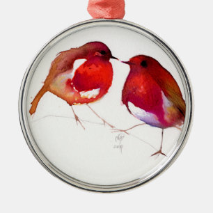 Two Little Ink Birds 2014 Metal Tree Decoration