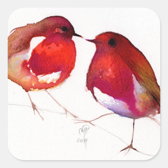 Two Little Ink Birds 2014 Square Sticker (Front)