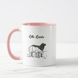 Two Little Lambs – Cute Cottagecore Farm Sketch Mug