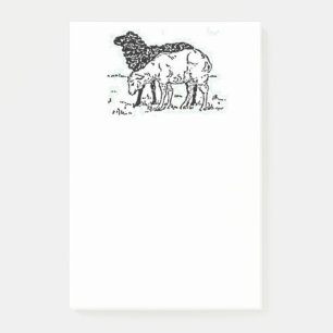 Two Little Lambs Cute Sheep Farm Drawing Post-it Notes