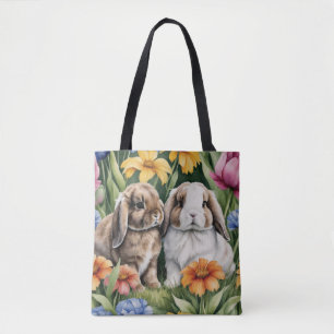 Two Little Lop Bunny rabbits Tote Bag