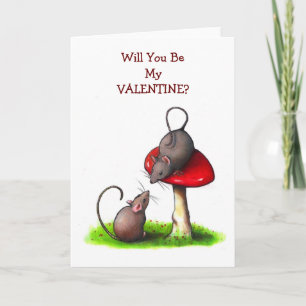 Two Little Mice and a Toadstool: Valentine Holiday Card