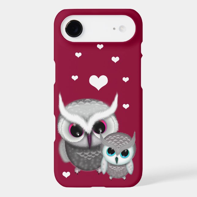 Two Little Owls and Hearts Case-Mate iPhone Case (Back)