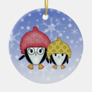 Two Little Penguins Christmas Ornament