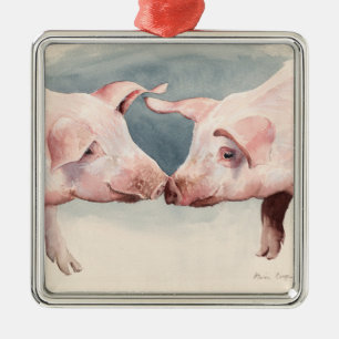 Two Little Piggies 2012 Metal Tree Decoration