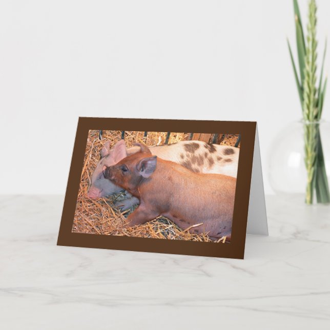 "TWO LITTLE PIGGIES" SAY **HAPPY BIRTHDAY** CARD (Front)