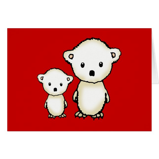 Two Little Polar Bears Card (Front Horizontal)