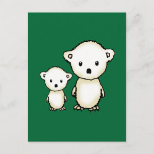 Two Little Polar Bears Postcard